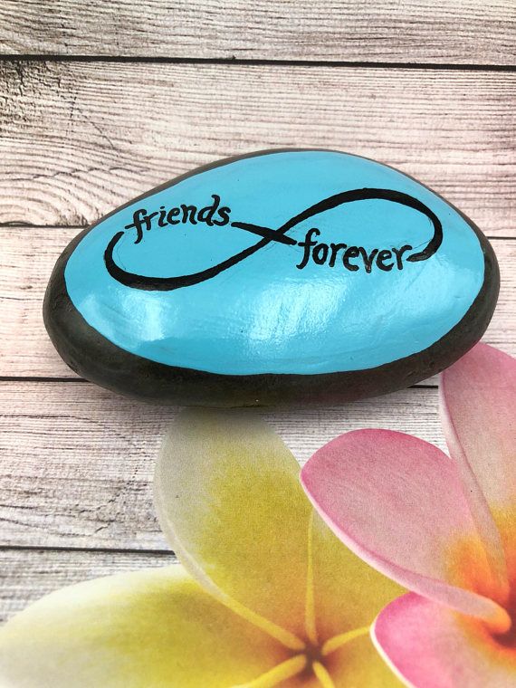 570x760 Friends Forever Painted Rock, Friendship Painted Stone, Best - Infinity Symbol Painting