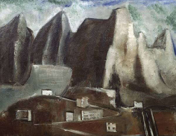 600x466 Mountains By Italian Artist Mario Sorini - Information Civil Engineering Painting