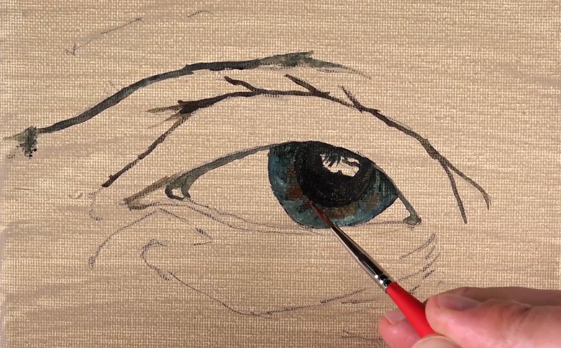 800x496 How To Paint A Realistic Eye - Initial Painting