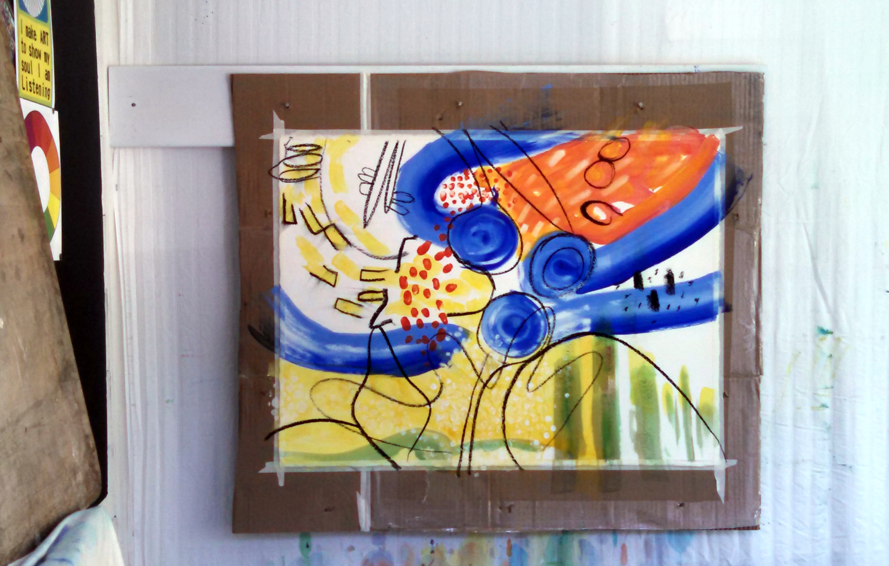 2877x1832 Intuitive Painting Be Creative Mary - Initial Painting