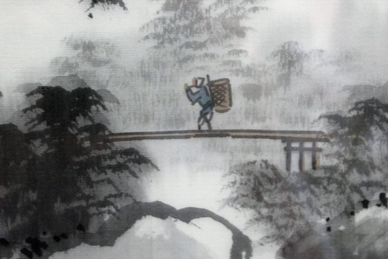 768x512 Mid Century Japanese Ink Wash Painting For Sale - Ink And Wash Painting