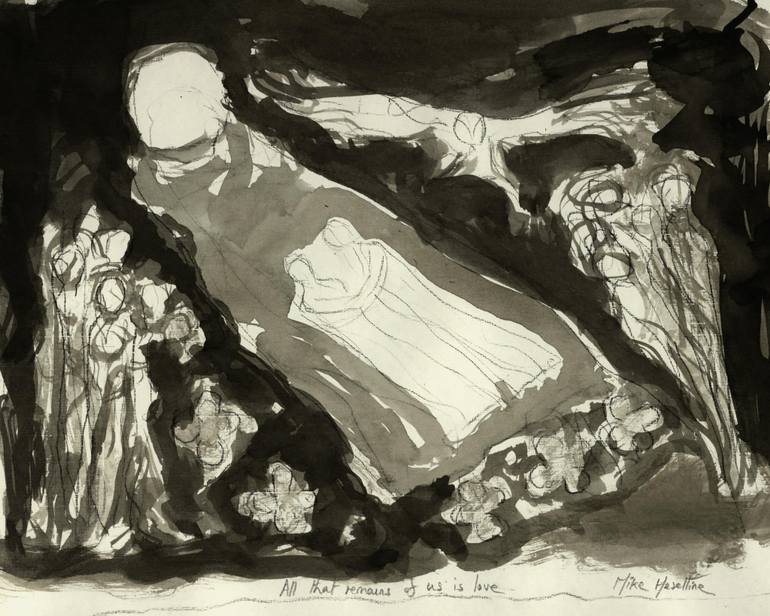 770x616 Saatchi Art All That Remains Of Us Is Love. Pen And Ink Wash - Ink And Wash Painting