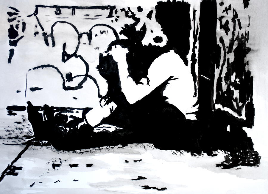 900x653 Ink Blot 1 Painting By Kelly S - Ink Blot Painting