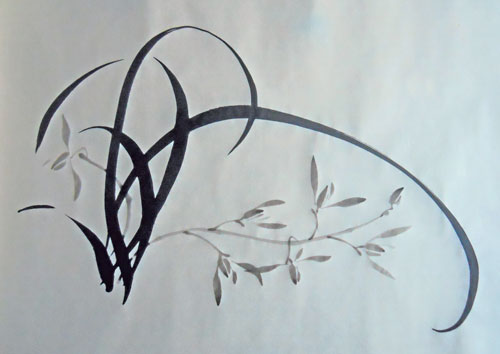 500x354 How To Paint A Simple Orchid In Chinese Ink - Ink Painting