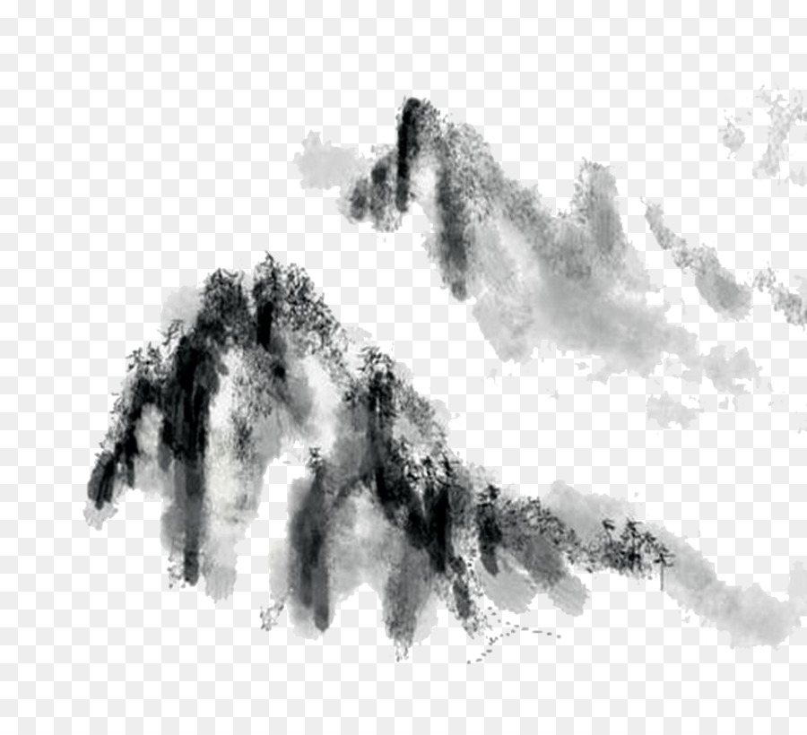 900x820 Ink Wash Painting Black And White Wallpaper - Ink Painting