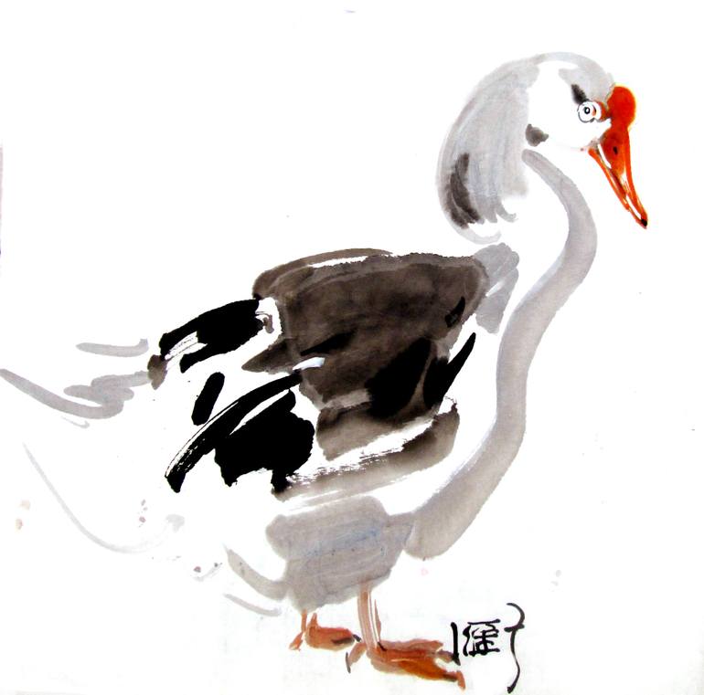 770x761 Saatchi Art Original Goose Painitng, Chinese Ink Painting - Ink Painting