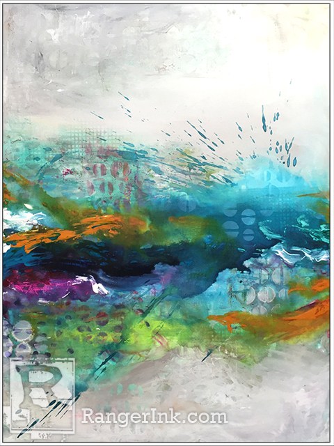 480x640 Dina Wakley Canvas Painting Ranger Ink And Innovative Craft Products - Ink Painting On Canvas