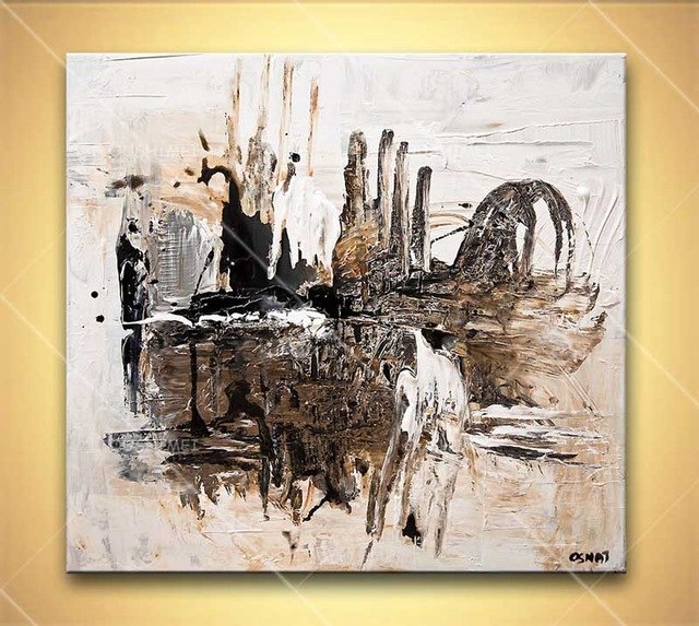 640x573 Home Decor Oil Painting Chinese Ink Painting Abstract Brown Pure - Ink Painting On Canvas
