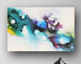 340x270 Pour Painting, Original Abstract Painting On Canvas, Multicolored - Ink Painting On Canvas