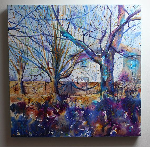 570x558 Sale Original Wall Art Ink Painting On Canvas Contemporary Art - Ink Painting On Canvas