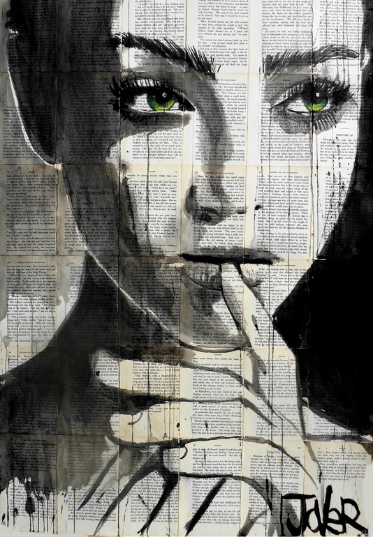 534x770 Saatchi Online Artist Loui Jover, Ink 2013 Drawing - Ink Painting Portrait