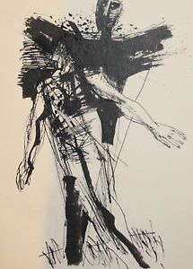 215x300 Vintage Surrealist Abstract Fantasy Portrait Ink Painting Ebay - Ink Painting Portrait