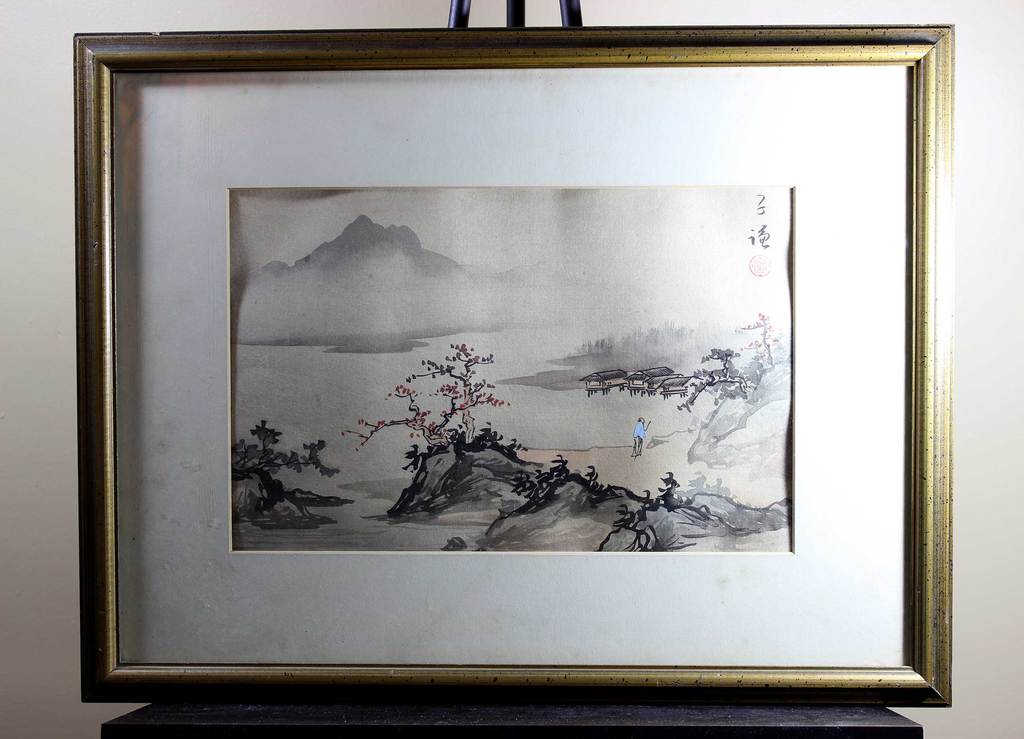 1024x739 Vintage Asian Ink Wash Painting With A Past - Ink Wash Painting