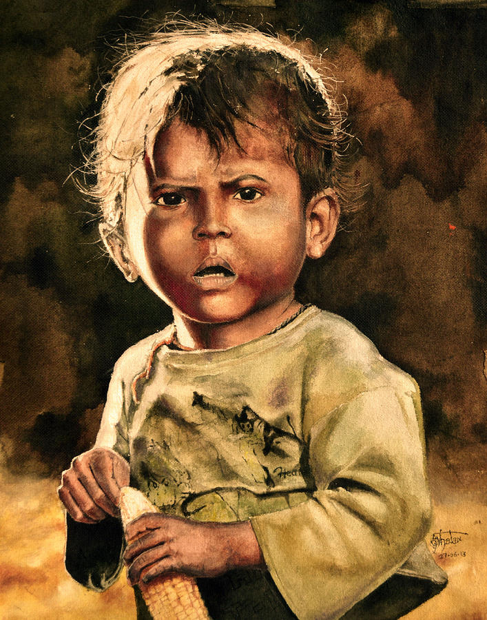 707x900 Dawn Of Innocence Painting By Shalav Mane - Innocence Painting