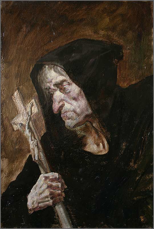 541x806 Artist Ilyas Phaizulline. Etude To The Painting Inquisition. Jesuit - Inquisition Painting