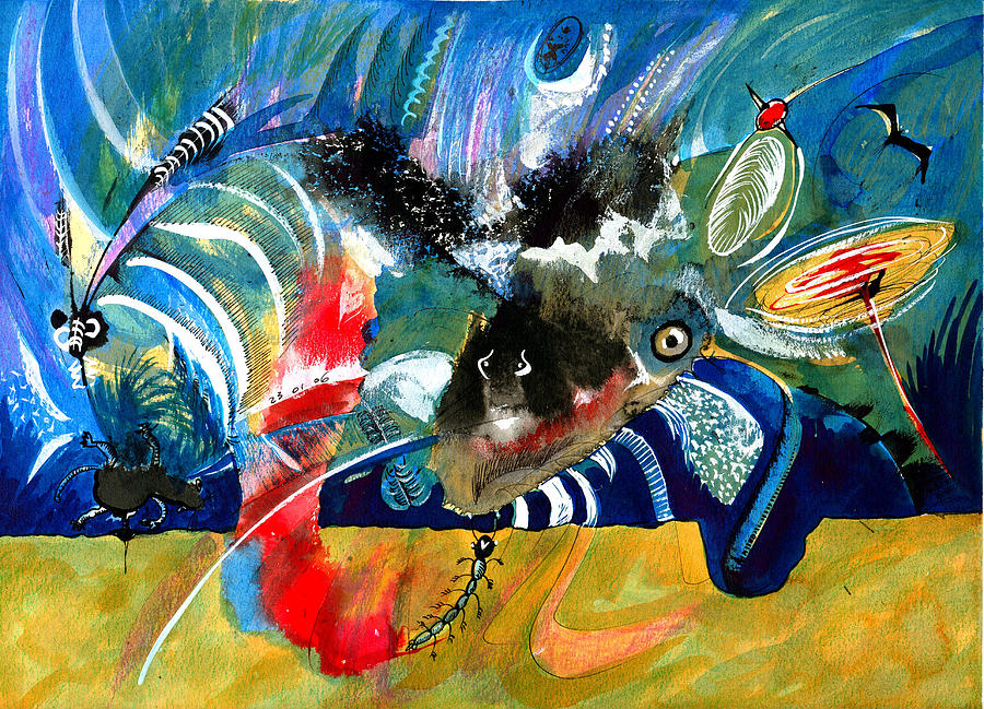 900x649 Insects At War Painting By Ion Vincent Danu - Insect Painting