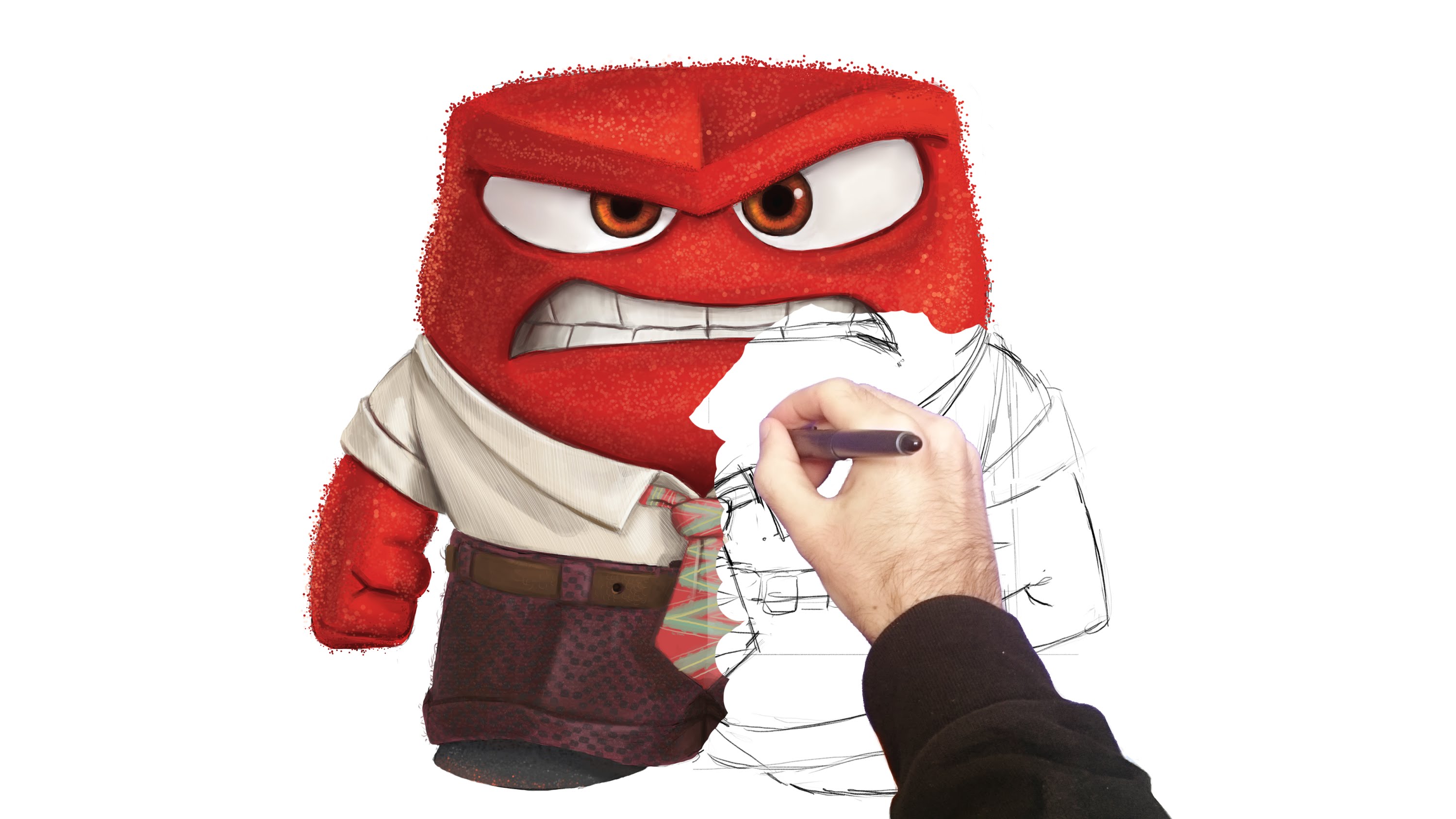 3000x1688 Inside Out Anger Digital Painting How To Draw Anger Disney'S - Inside Out Painting