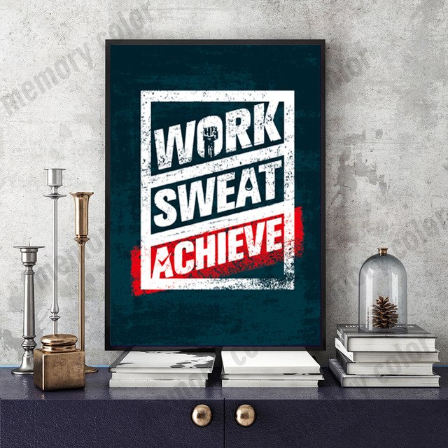 640x640 Canvas Painting The Inspirational Quotes Work Sweat Achieve Wall - Inspirational Painting Quotes