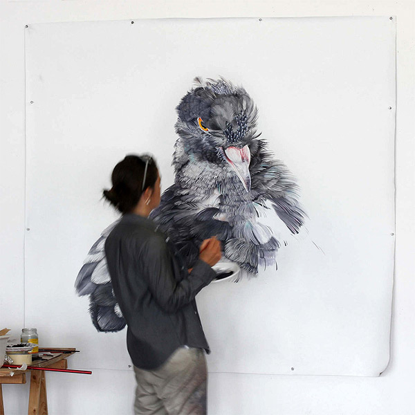 600x600 Giant Oil Paintings Of Instagram Famous Pigeon By Belgian Artist - Instagram Painting