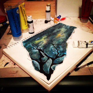 320x320 Painting Of The Night, Follow Me On Instagram Justgags ) - Instagram Painting