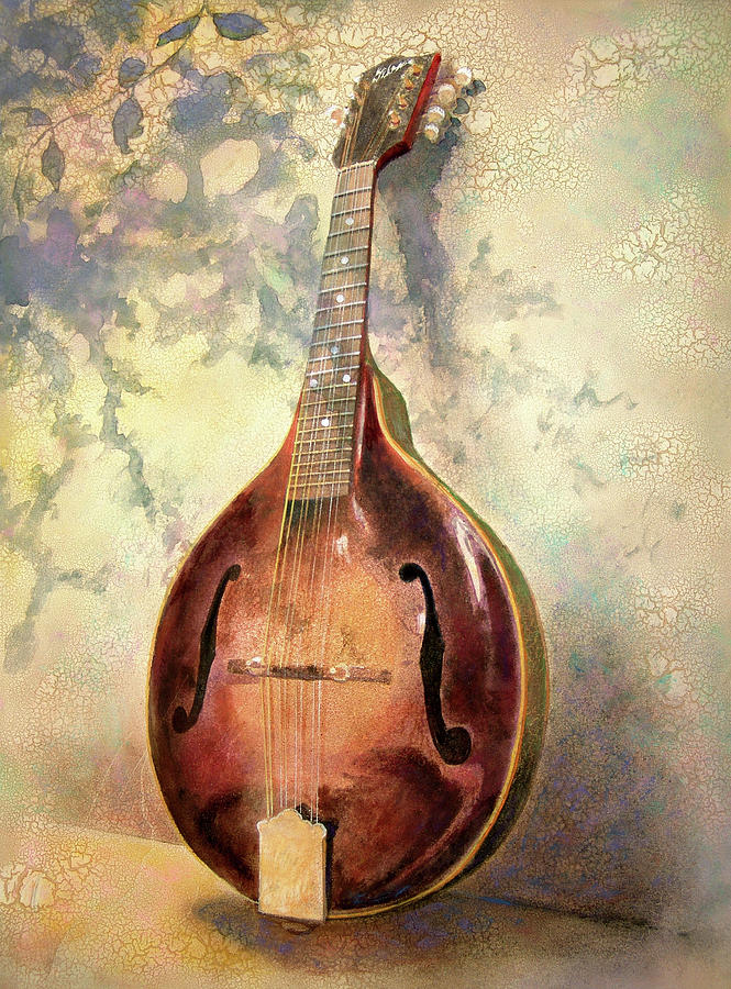665x900 Grandaddy's Mandolin Painting By Andrew King - Instrument Painting