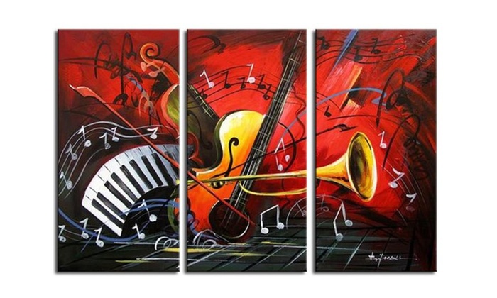 700x420 Musical Instrument Modern Wall Art Decor Oil Painting Groupon - Instrument Painting