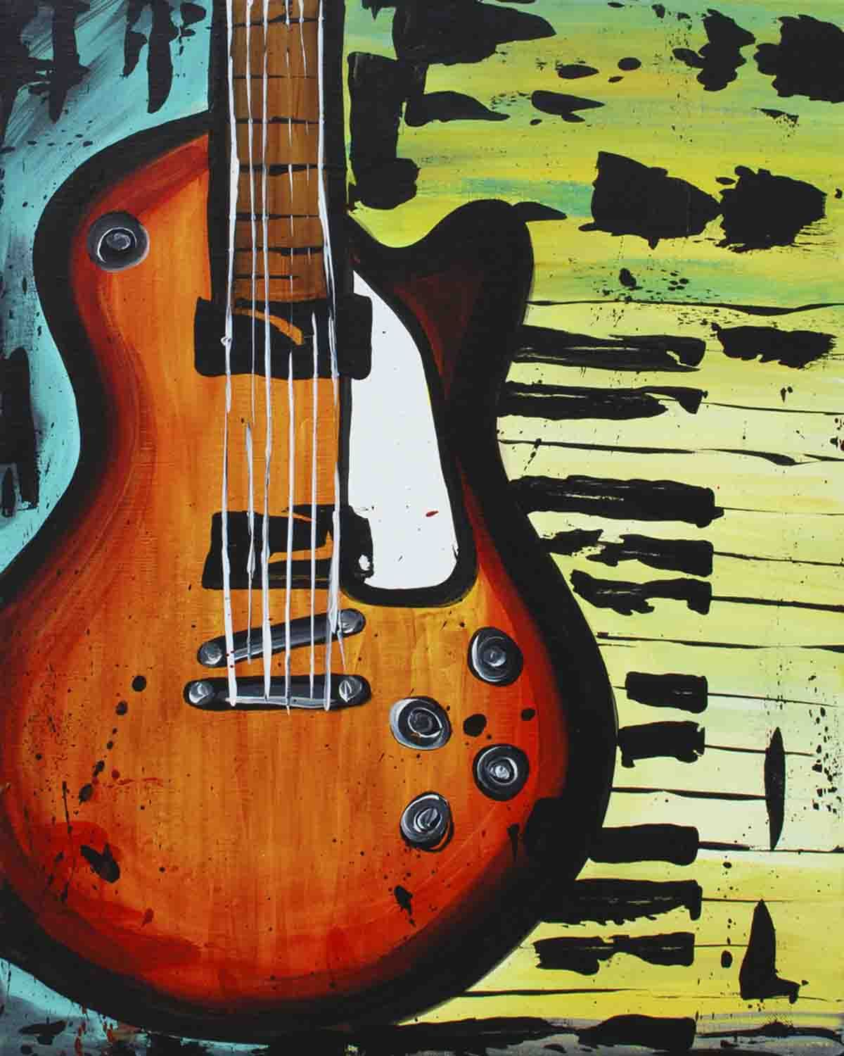 1200x1500 Paint Date Guitar Painting - Instrument Painting