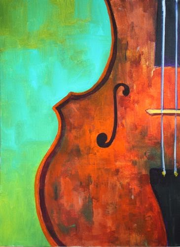 365x500 Daily Painters Abstract Gallery Cello, Paintings Of Musical - Instrument Painting