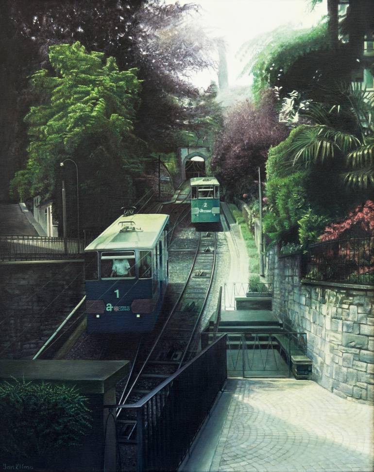 770x972 Saatchi Art Funicular Intaglio Painting By Jan Klima - Intaglio Painting