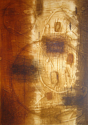 300x427 Zamalek Art Gallery, Artist - Intaglio Painting
