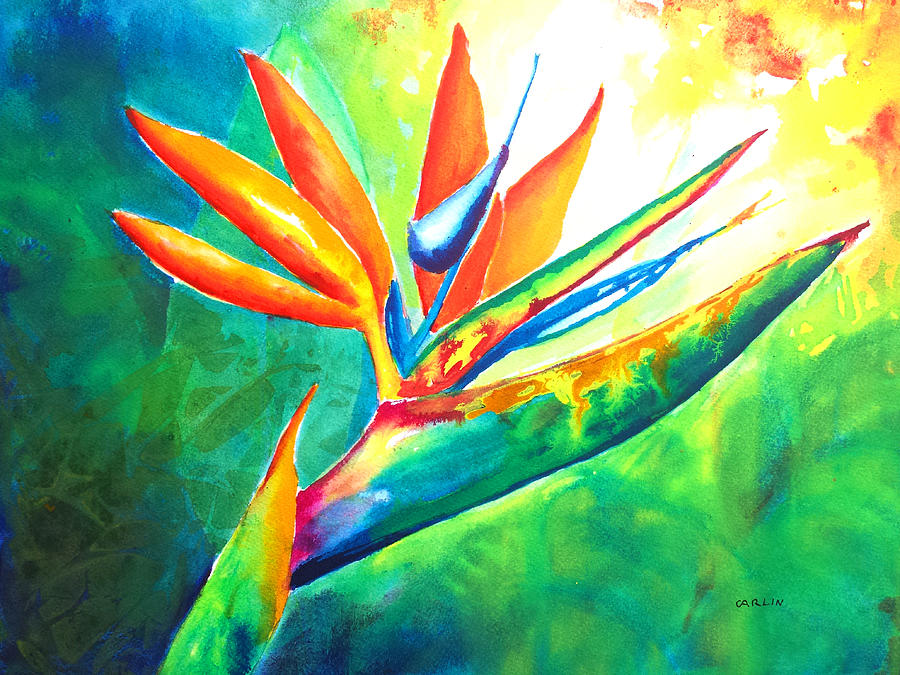 900x675 Bird Of Paradise Flower - Intense Painting