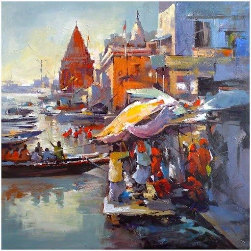 512x512 What An Interesting Painting. Varanasi 08. Opa Other People'S - Interesting Painting