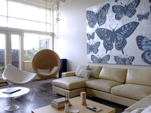 600x447 Incredible House Interior Wall Painting Designs Butterfly Wall - Interior Painting Design