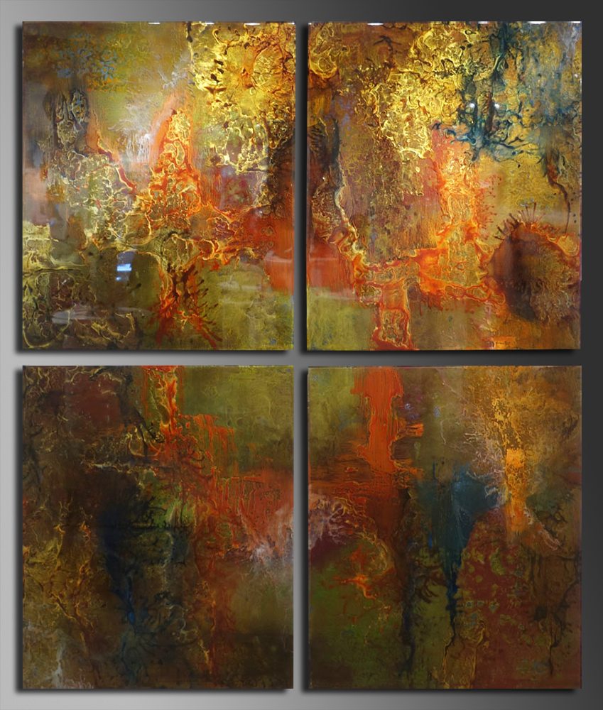 849x1000 Rich Earth Quadriptych - International Painting