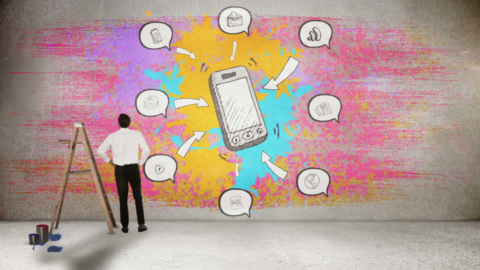 960x540 Businessman Doodle Business People Hd Stock Video 391 933 - Internet Painting