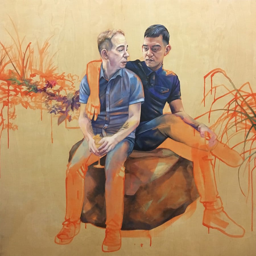 900x900 Loving Series By Leslie Barlow Features Paintings Of Interracial - Interracial Couple Painting