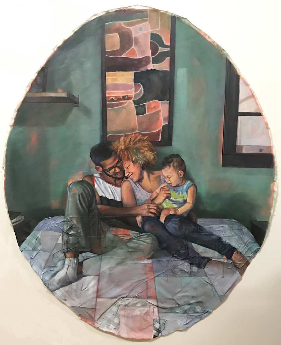 900x1104 Artist Paints Interracial Couples Just Being, Together Huffpost - Interracial Couple Painting