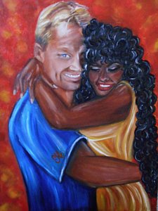225x300 Interracial Couple Paintings Fine Art America - Interracial Couple Painting