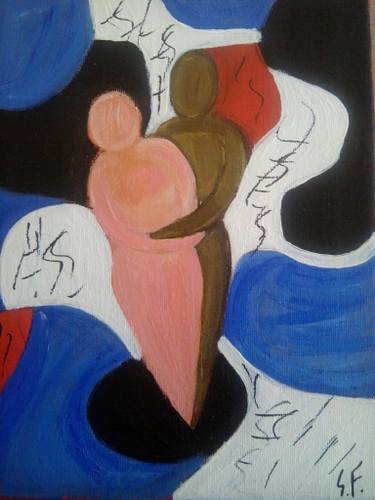 375x500 Interracial Couple Paintings For Sale Saatchi Art - Interracial Couple Painting