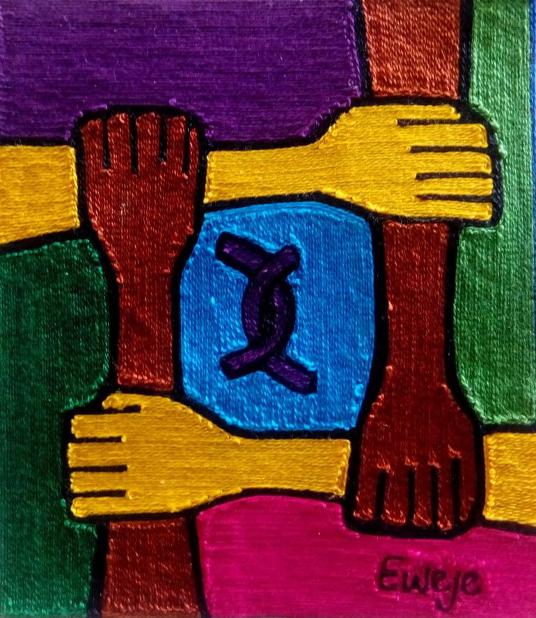 770x887 Saatchi Art Interracial Painting By Emmanuel Eweje - Interracial Painting