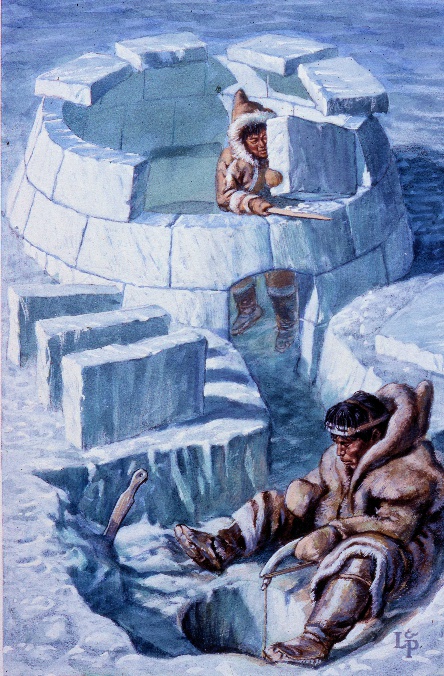 444x676 Inuit Igloo - Inuit Painting