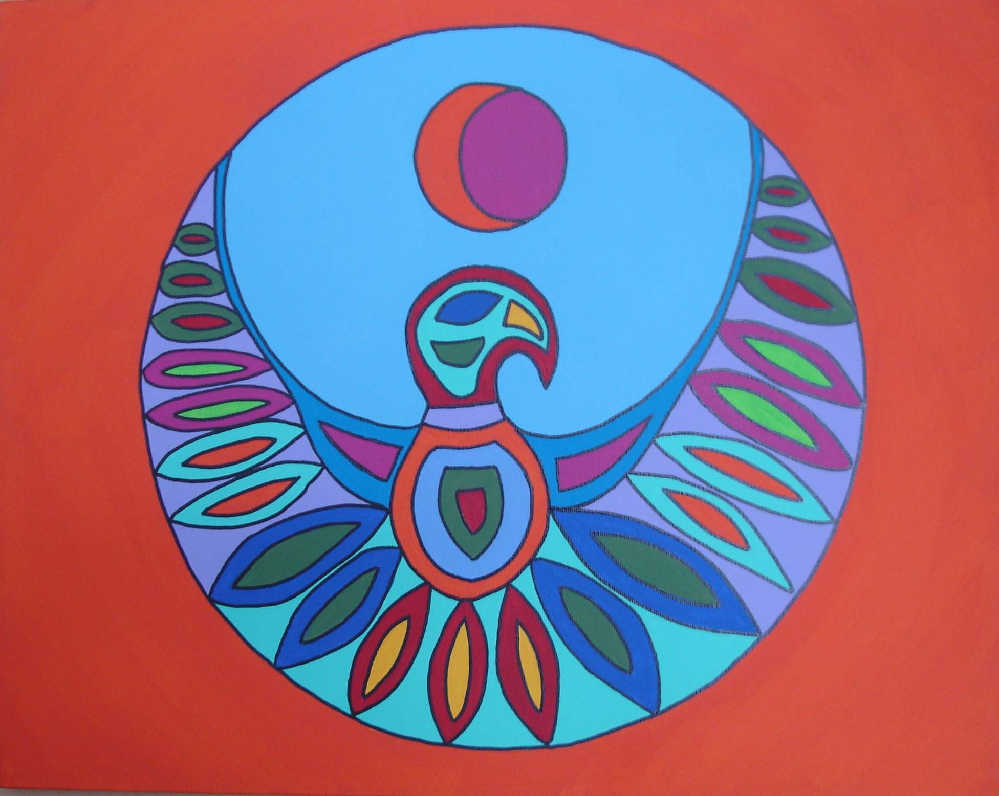 1952x1556 Progress On Inuit Bird Painting Mosaic Native Art - Inuit Painting