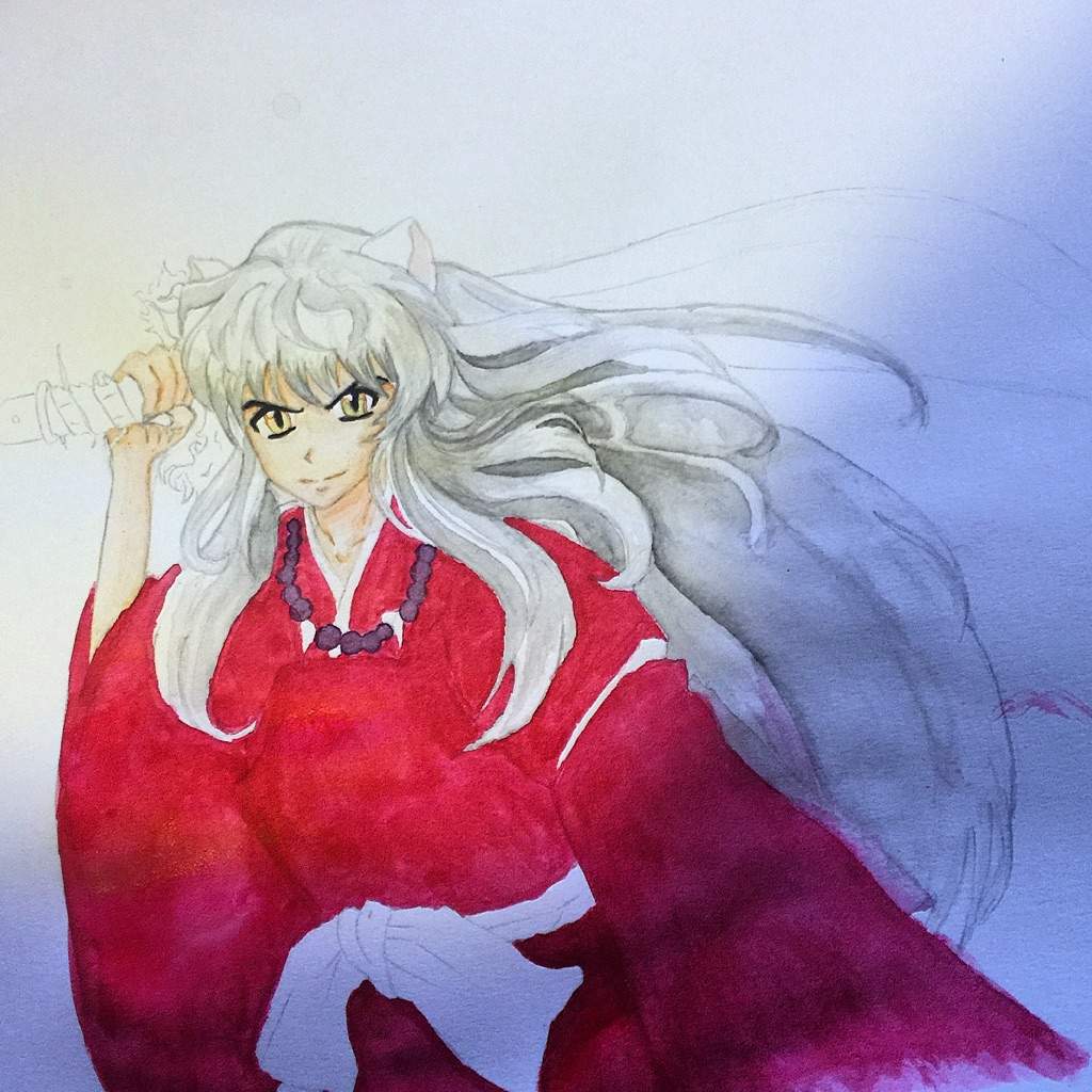 1024x1024 Inuyasha Watercolor Painting Anime Amino - Inuyasha Painting