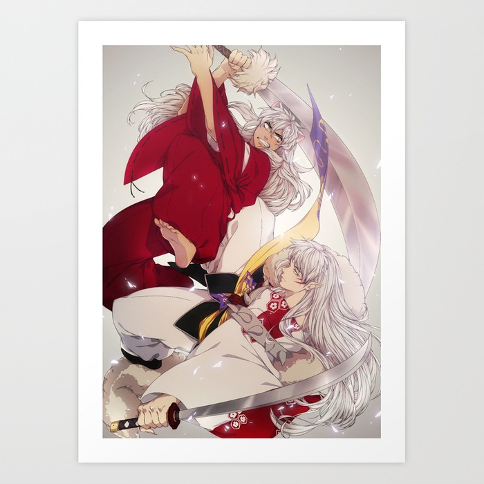 700x700 Inuyasha Print Art Print By Carladraws Society6 - Inuyasha Painting