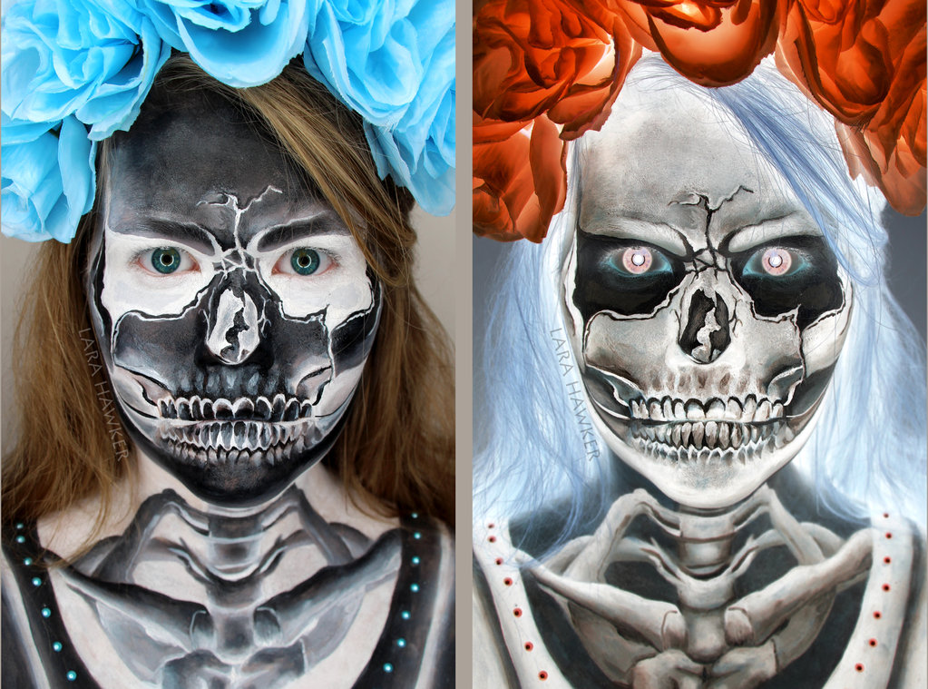 1023x759 Inverted Skull By Larahawker - Inverted Painting