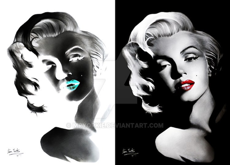 750x539 Negative Drawings By Liam York Come To Life When Inverted - Inverted Painting