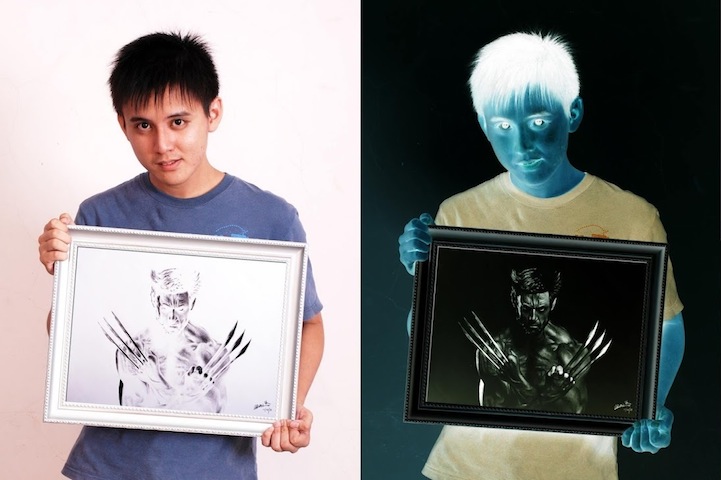 721x480 Artwork Incredibly Revealed When Viewed As A Negative - Inverted Painting