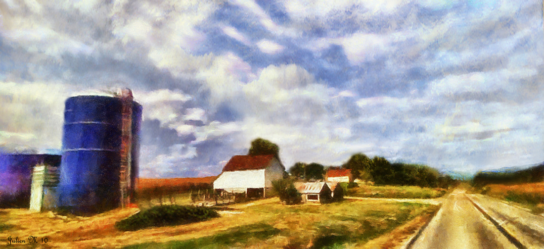 1100x503 Digital Photo Paintings Farm In Iowa - Iowa Painting