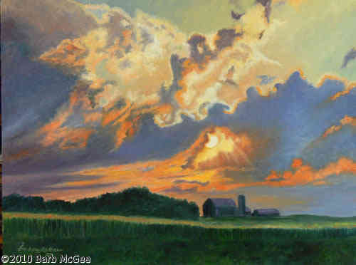 500x372 Gods Light Original Watercolor Artwork - Iowa Painting