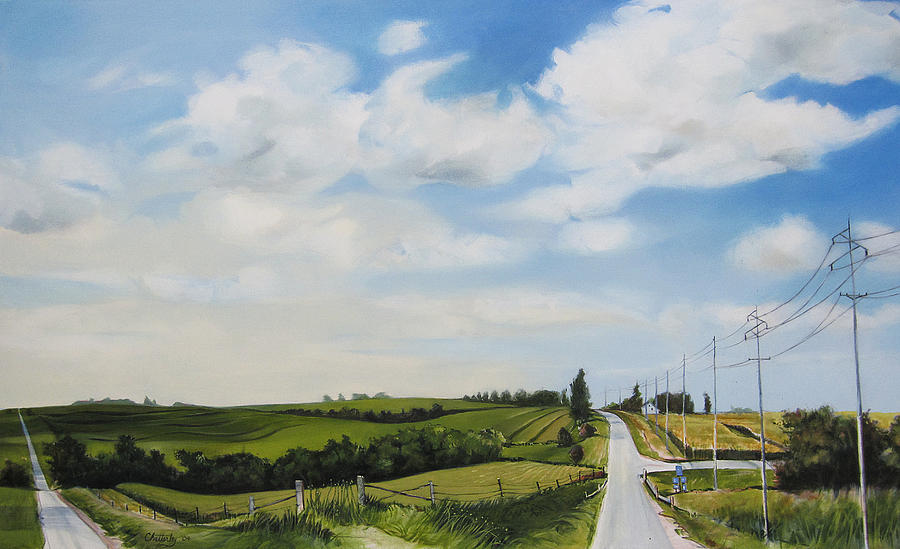 900x549 Iowa Roads Painting By Matthew Chatterley - Iowa Painting